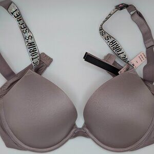 VERY SEXY VICTORIA’S SECRET SHINE STRAP PUSH UP BRA - PURPLE- 34C (NEW)
